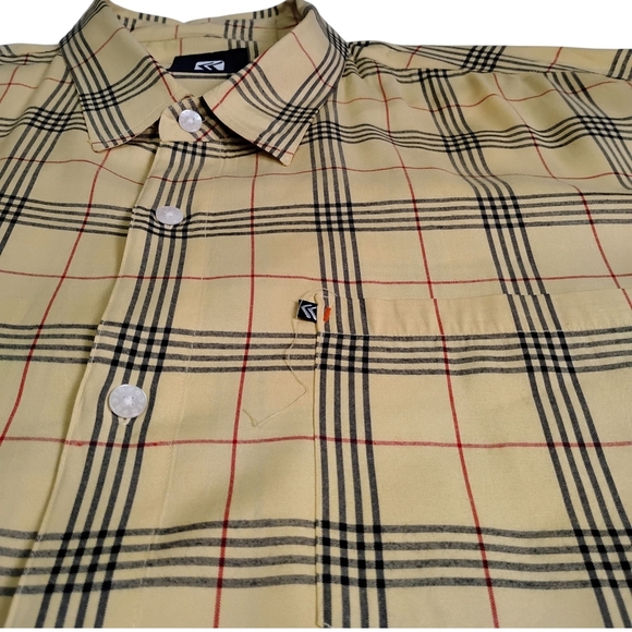 Karl Kani Vintage Yellow and Black with Red Casual Button Down Shirt, 2X - Picture 13 of 16